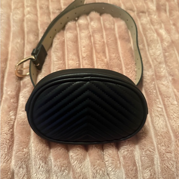 Handbags - Black Quilted Belt Bag